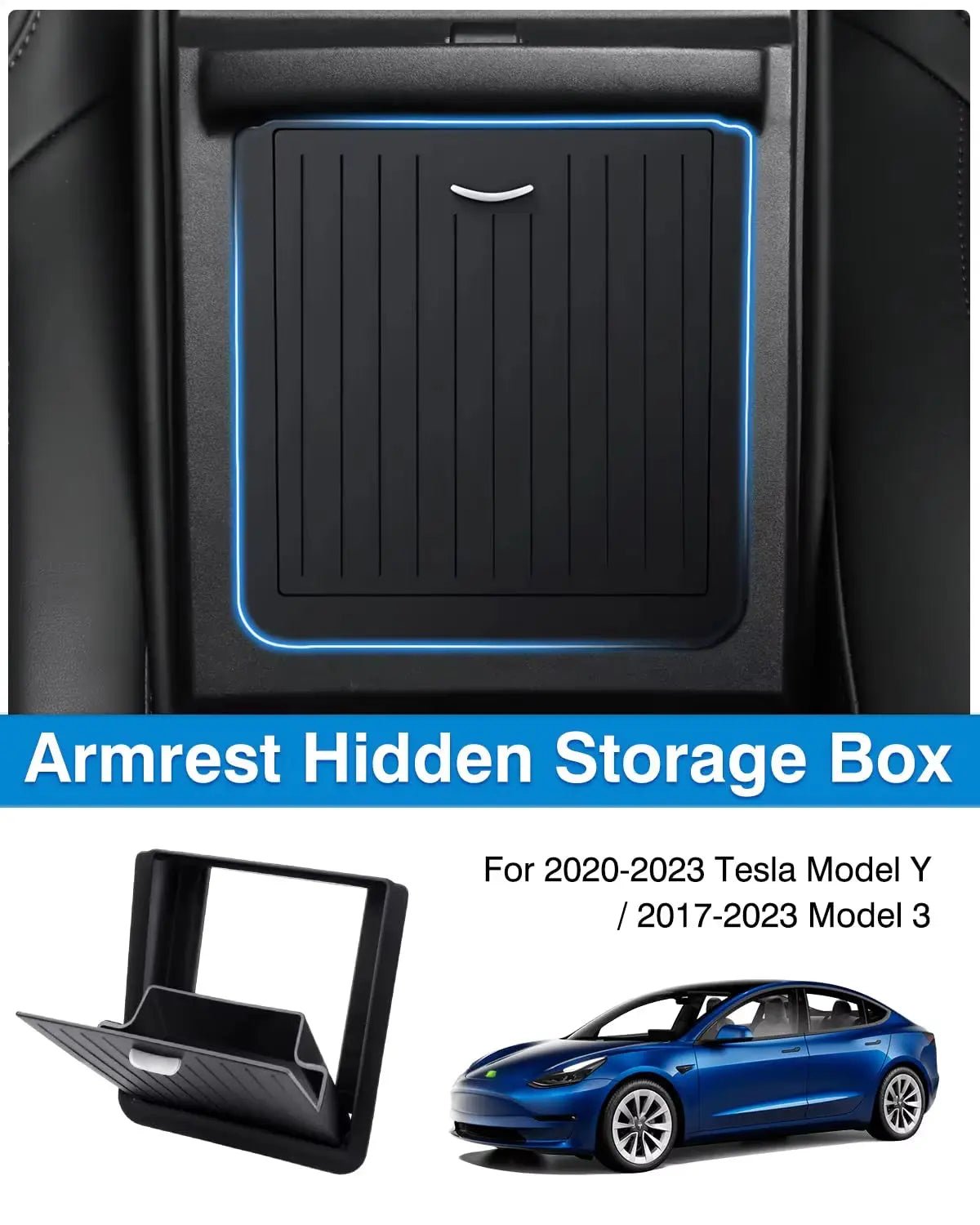Armrest Privacy Storage Box for Tesla Model 3 Highland - Tes Accessories