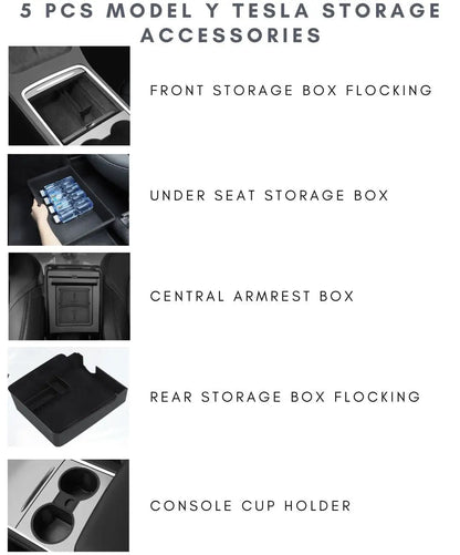 5 Pcs ModelY Tesla storage accessories - Tes Accessories