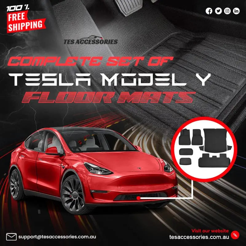 COMPLETE SET OF TESLA MODEL Y FLOOR MATS - Tes Accessories