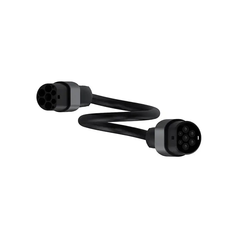 Durable Type 2 to Type 2 EV charging cable, compatible with single-phase and three-phase charging