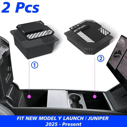 Elevate Your Tesla Model Y with Our Stylish Console & Armrest Storage Box - 2025 Juniper Edition - Tes Accessories
