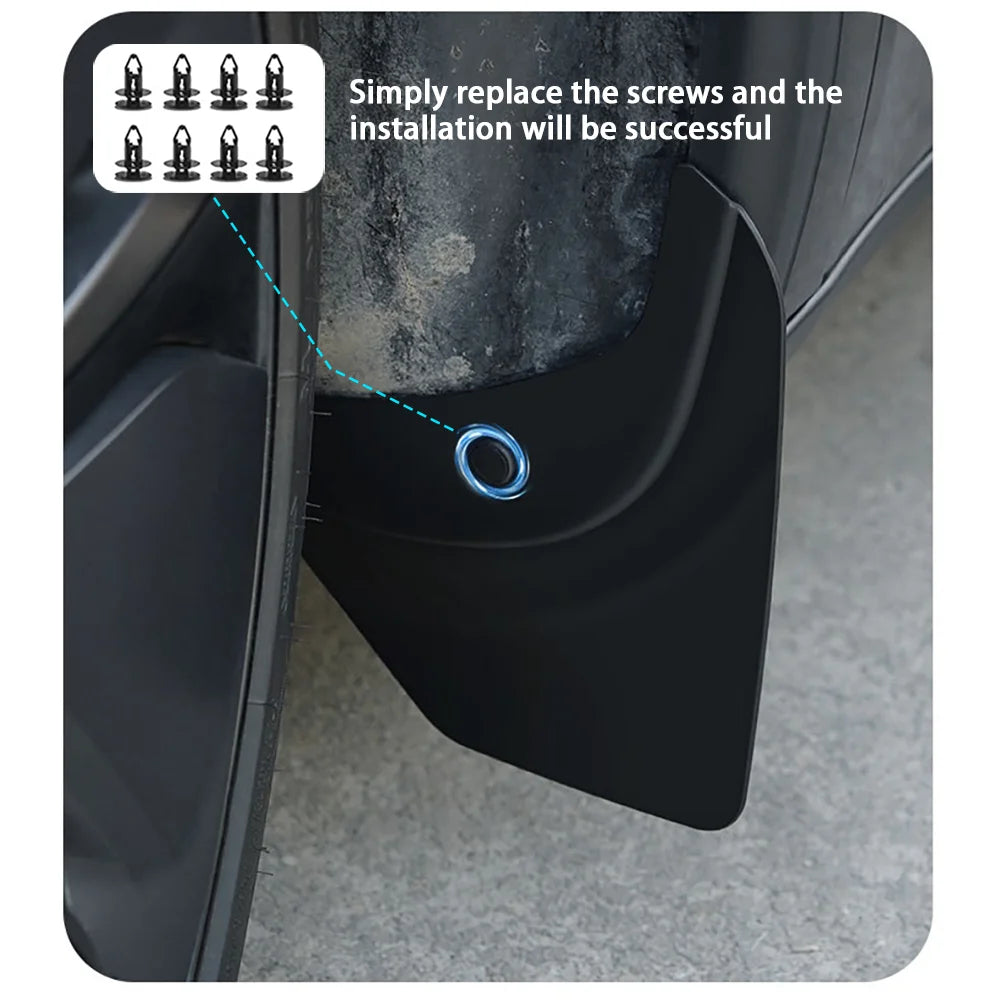 Premium Mud Flaps for Tesla Model Y 2025 - No Drilling Required Splash Guards for Ultimate Protection
