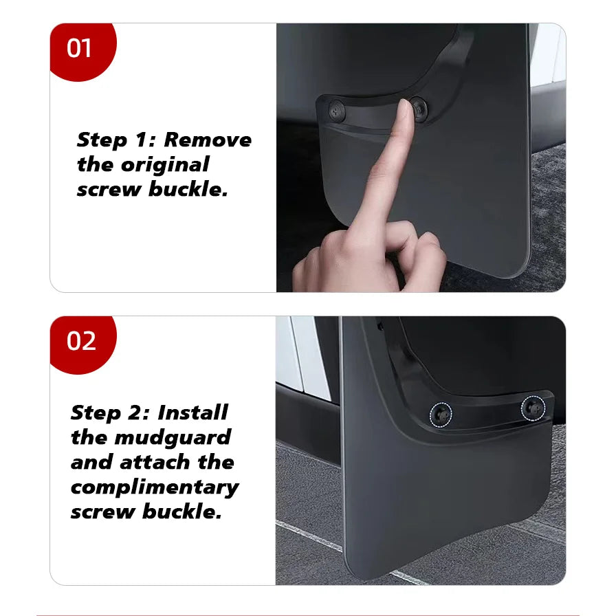 Premium Mud Flaps for Tesla Model Y 2025 - No Drilling Required Splash Guards for Ultimate Protection