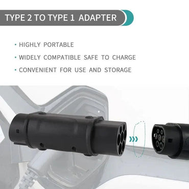 Type 2 to Type 1 EV adapter Tes Accessories