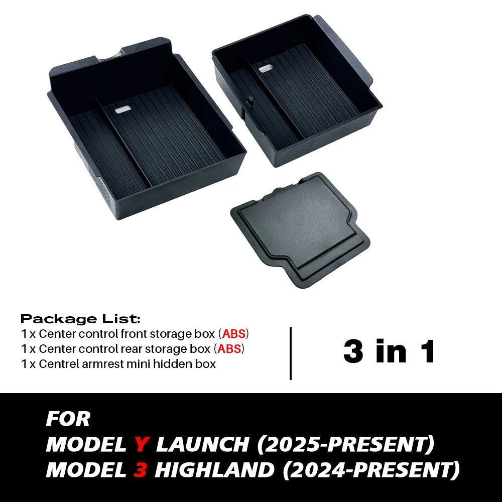 Elevate Your Tesla Model Y with Our Stylish Console & Armrest Storage Box - 2025 Juniper Edition - Tes Accessories