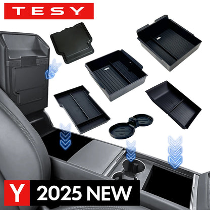 Elevate Your Tesla Model Y with Our Stylish Console & Armrest Storage Box - 2025 Juniper Edition - Tes Accessories