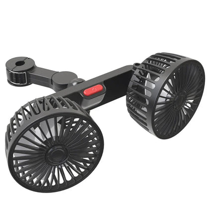 Portable USB Car Fan with 360° Dual Heads - Tes Accessories
